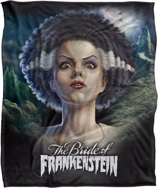 Universal Monsters The Bride Silky Touch Super Soft White Fluffy Throw Blanket
