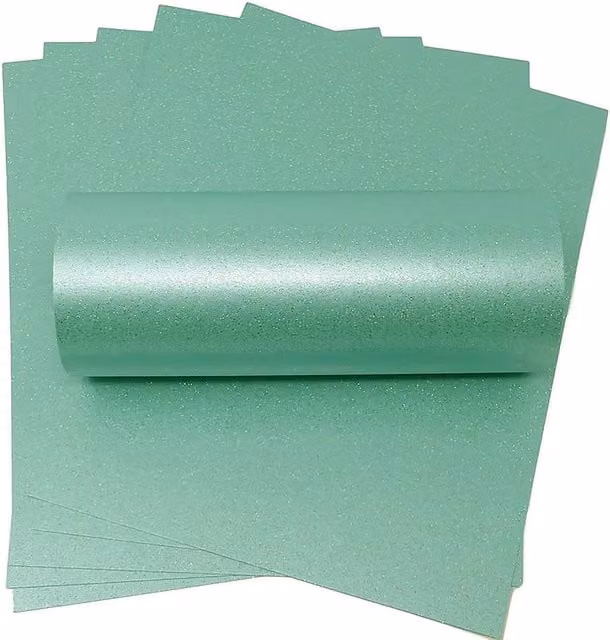 Syntego 10 Sheets of A4 Blue and Turquoise Iridescent Sparkle Construction Paper