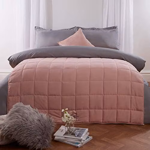 Brentfords Weighted Blanket for Adults, Pink, W: 125 cm, L: 180 cm, 6kg – 3