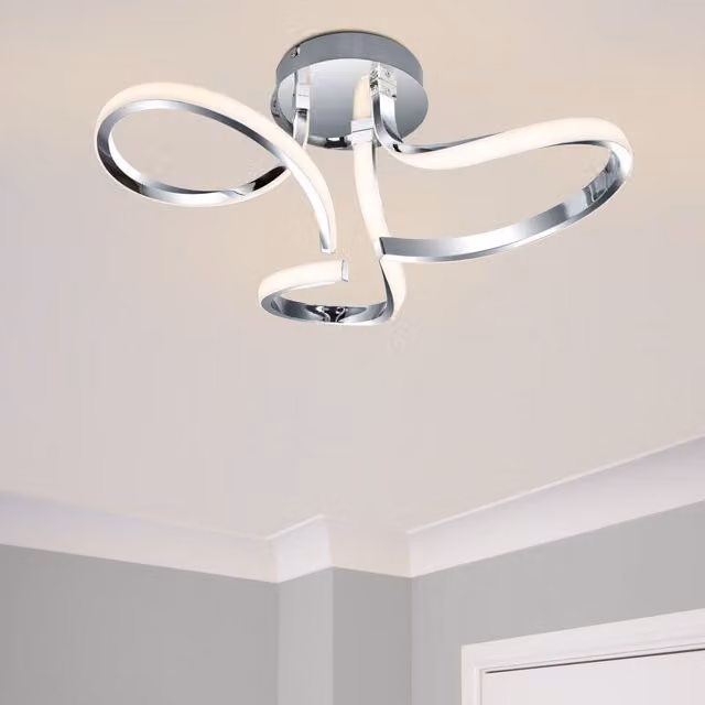 COSYLYTE Moss 3 Light Integrated LED Ceiling Light in Chrome