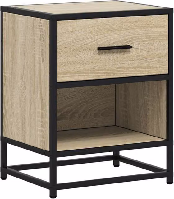 Berkfield Home Bedside Cabinet in Sonoma Oak, Beige, W/D/H: 40 x 31 x 50 cm – 1