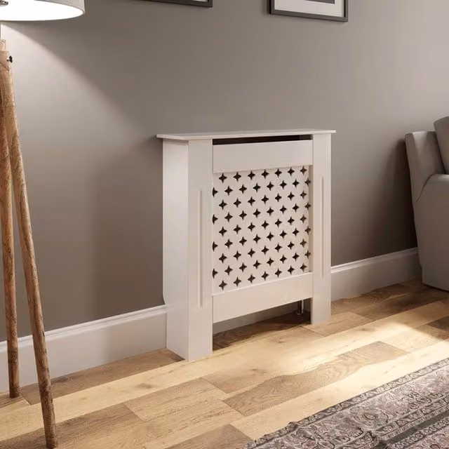 Temprazo White MDF Wall Mounted Radiator Cover W/D/H: 1520 x 78 x 78 cm