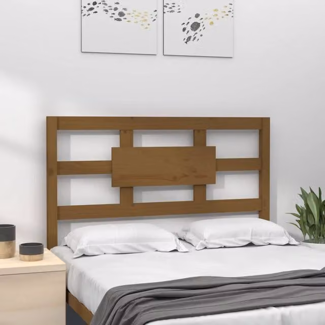 Berkfield Home Beautiful Bed Headboard in Honey Brown Solid Pine Wood, W/D/H: 80.5 x 4 x 100 cm