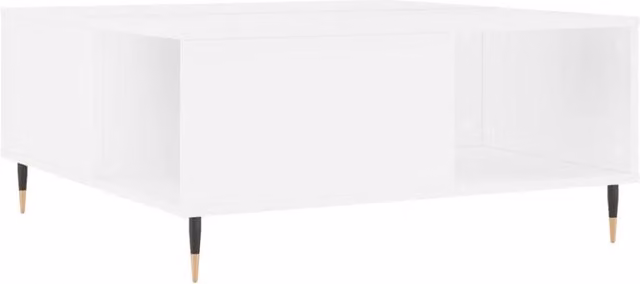 Berkfield Home Modern Glossy White Square Coffee Table W/D/H: 80 x 80 x 36.5 cm