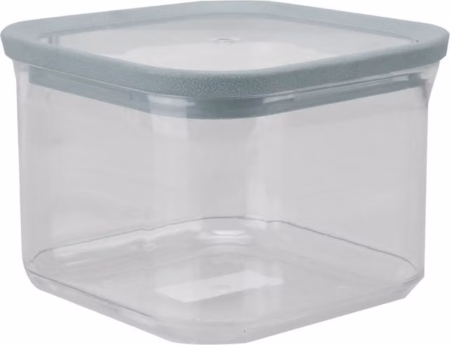 VFM Airtight and Leakproof Square Plastic Food Container, 500ml, Grey and Transparent