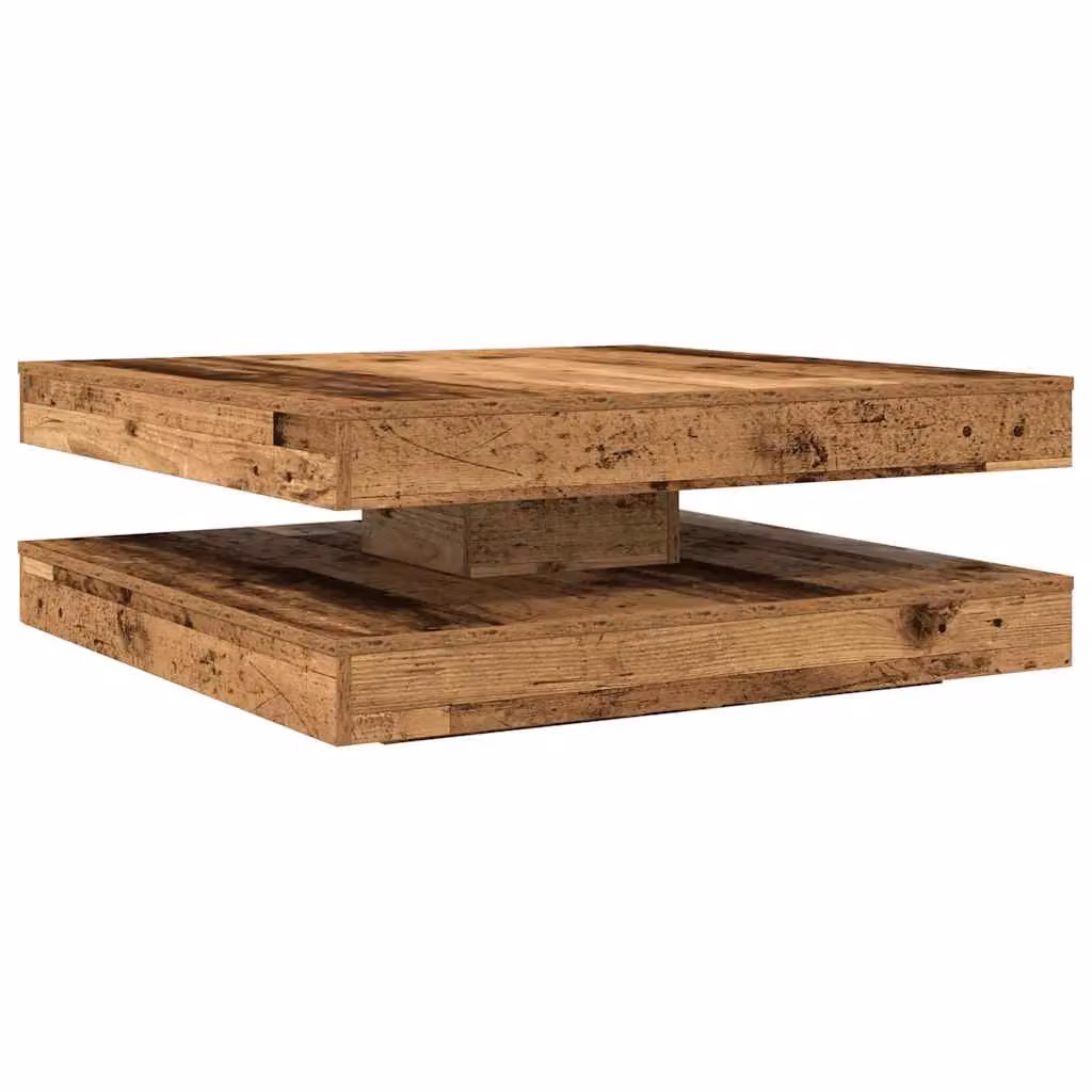 Berkfield Home 360-Degree Rotatable Square Coffee Table in Brown, W/D/H: 90 x 90 x 34.5 cm – 2