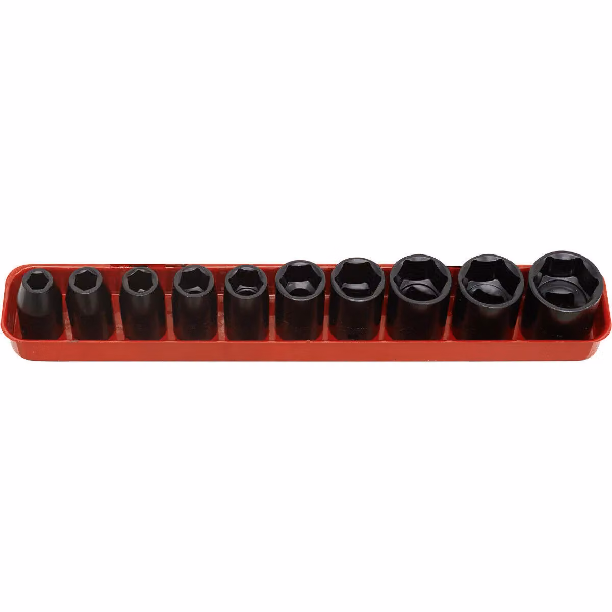 Loops 10 Piece Impact Socket Set with 1/2 inch Square Drive and WallDrive Technology in Chrome Vanadium Steel, Black and Multicolour – 2