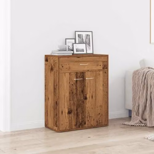 vidaXL Modern Sideboard in Old Wood Brown, W/D/H: 60 x 30 x 75 cm – 2