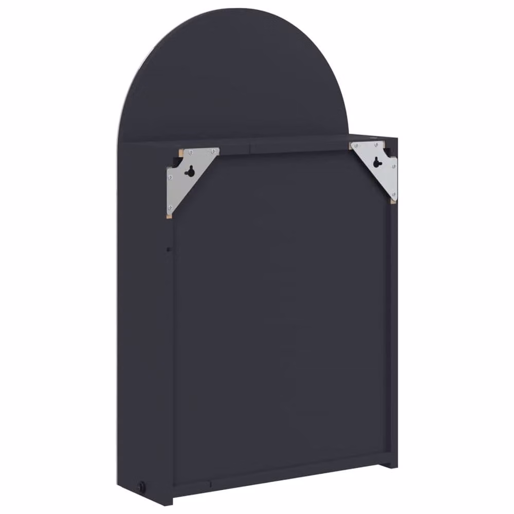 Berkfield Home Grey Arched Bathroom Mirror Cabinet with LED Light and Internal Shelves, W: 42 cm, D: 13 cm, H: 70 cm – 5