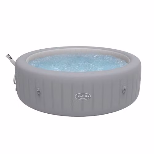 Lay-Z-Spa Grenada Grey Inflatable Round Hot Tub for 6-8 People with Wifi App Control – 1