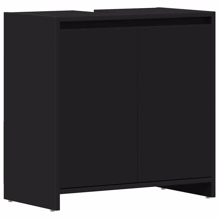 Berkfield Home Sturdy Black Wall Mounted Bathroom Cabinet W/D/H: 60 x 33 x 61 cm