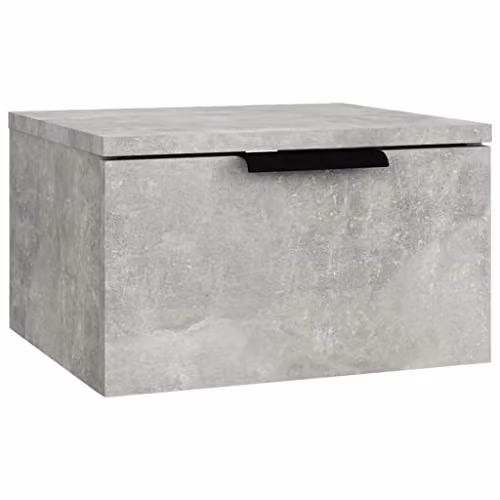 vidaXL Wall-mounted Bedside Cabinet, Grey, W: 34 cm, D: 30 cm, H: 20 cm
