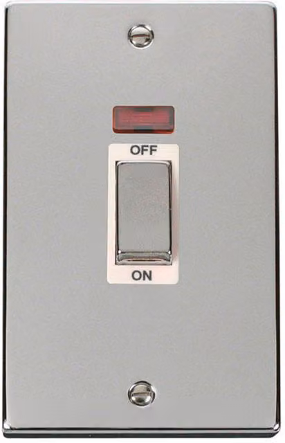 SE HOME White and Chrome Surface Mount 2 Gang Switch
