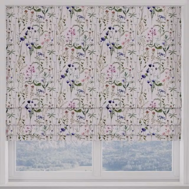 Terrys Wildflowers Made to Measure Blackout Roman Blind in Multicolour Floral Design