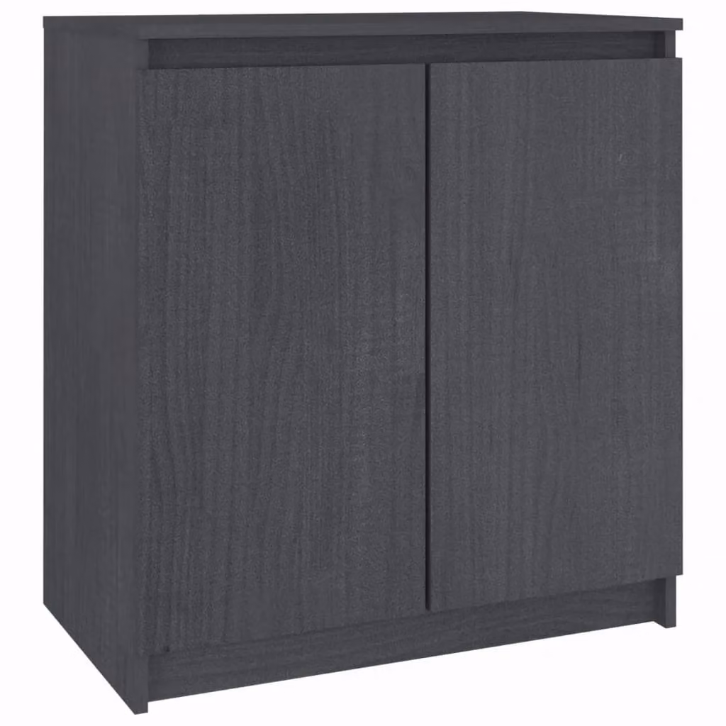 Berkfield Home Grey Solid Pinewood Side Cabinet W/D/H: 60 x 36 x 65 cm – 2
