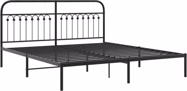 Berkfield Home Metal Bed Frame with Headboard in Black – 1