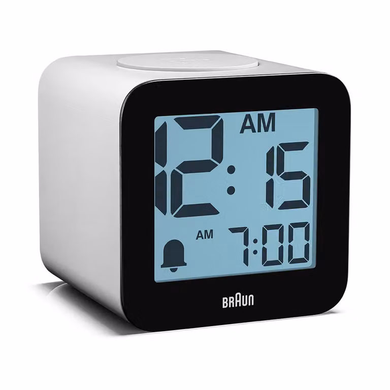 Braun Digital Speaking Alarm Clock in White