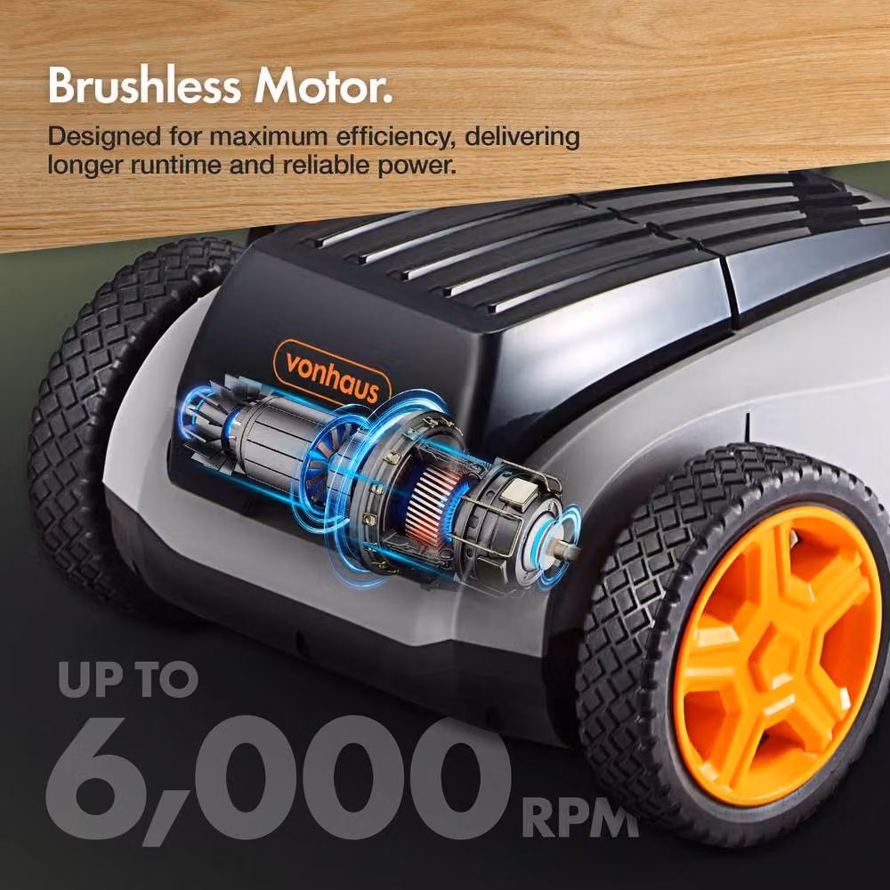VonHaus 18V Cordless Lawnmower in Grey with Rechargeable Battery – 4