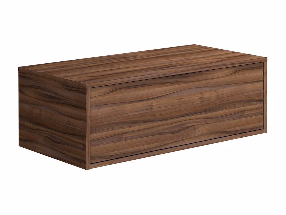 Vente-unique Modern Wall-Mounted Bathroom Unit with Single Basin in Walnut and White – 3
