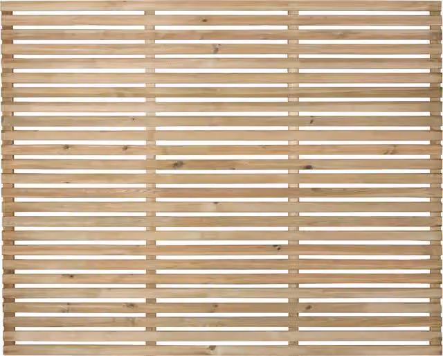 Forest Impregnated Wood Contemporary Slatted Fence Panel, Set of 4, Height: 150 cm