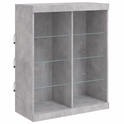 vidaXL Modern Sideboard with Integrated LED Lights in Concrete Grey, W: 81 cm, D: 37 cm, H: 100 cm – 1