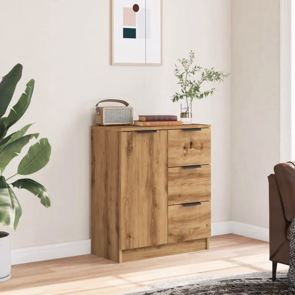Berkfield Home Artisan Oak Sideboard in Brown, W/D/H: 60 x 30 x 70 cm – 2