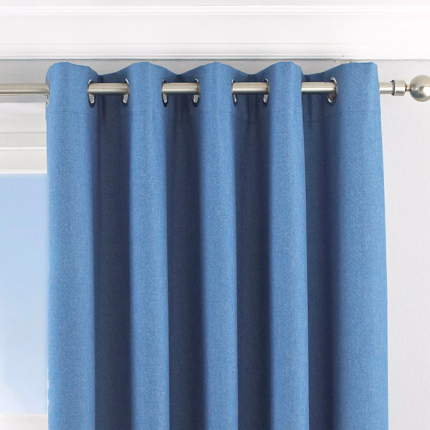 Essentials Twilight Thermal Blackout Eyelet Curtains in Blue, Width: 229 cm, Drop: 229 cm – 2