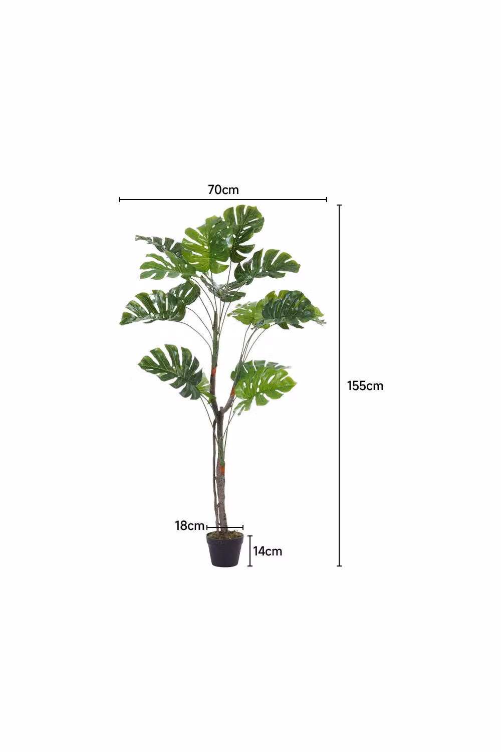 Living and Home Artificial Monstera Deliciosa Potted Tabletop Plant in Green – 2