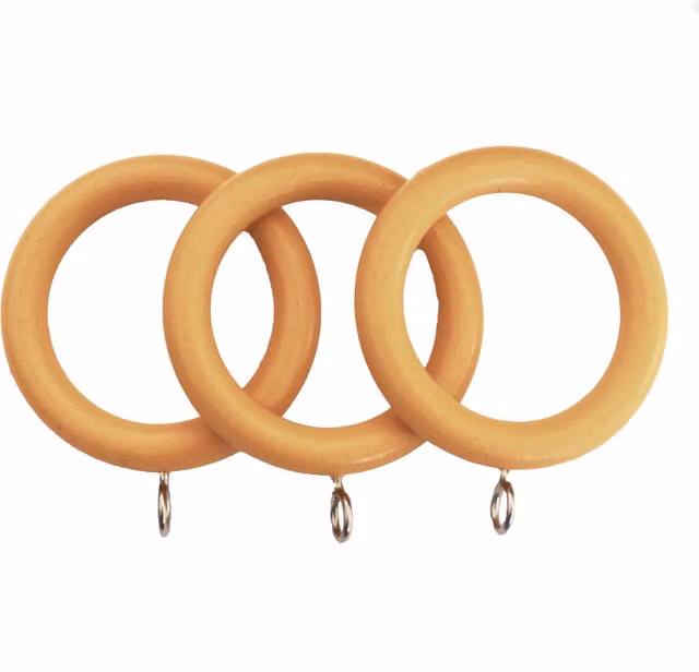 Terrys Beige Wood/Stone Composite Curtain Rod Rings (Pack of 4)