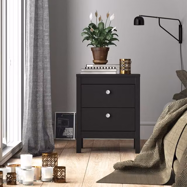 Furniture To Go Madrid Bedside Table in Black Metal