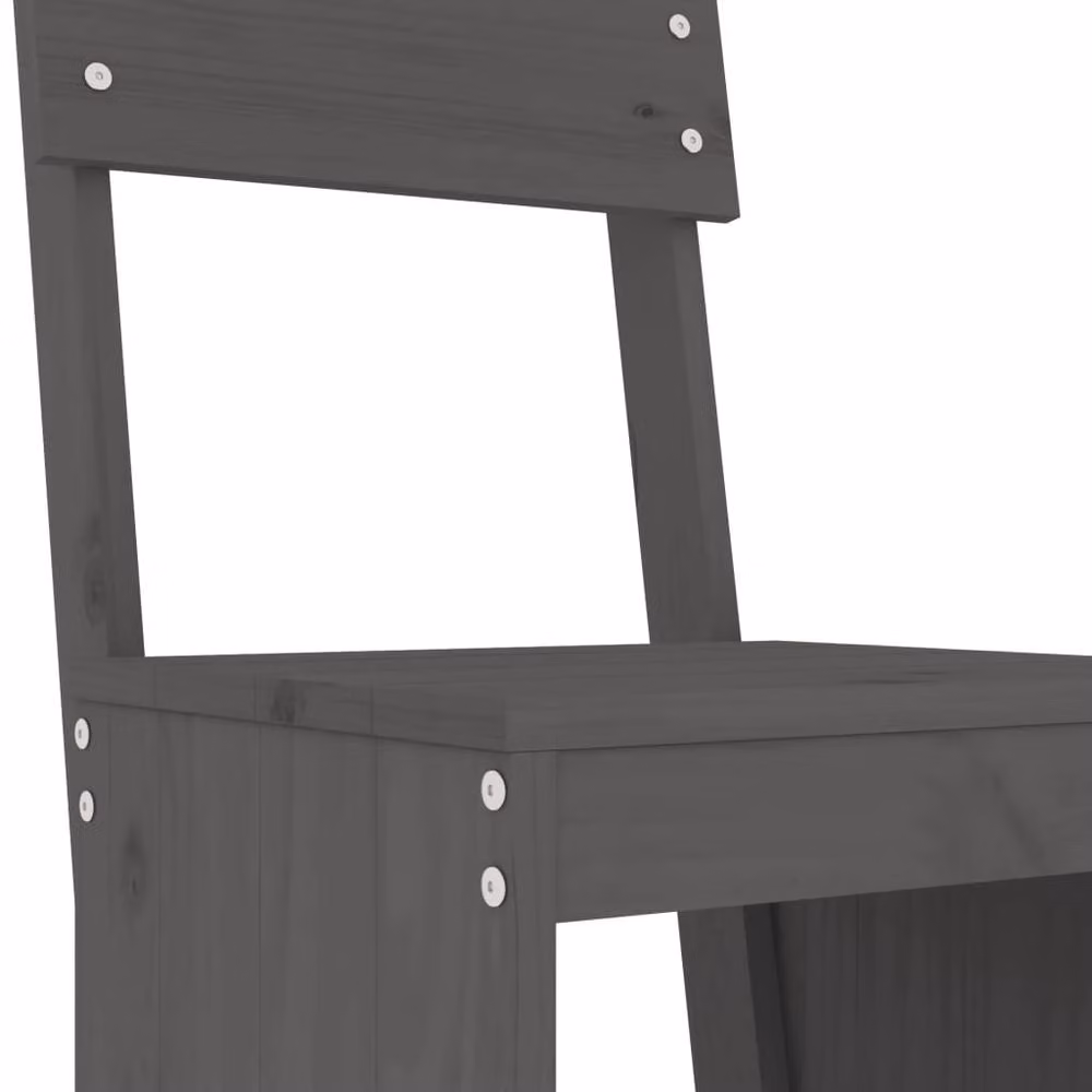 Berkfield Home Beautiful Bar Stools, 2 Pack, Grey, Solid Pine Wood, W/D/H: 40 x 48.5 x 115.5 cm – 5
