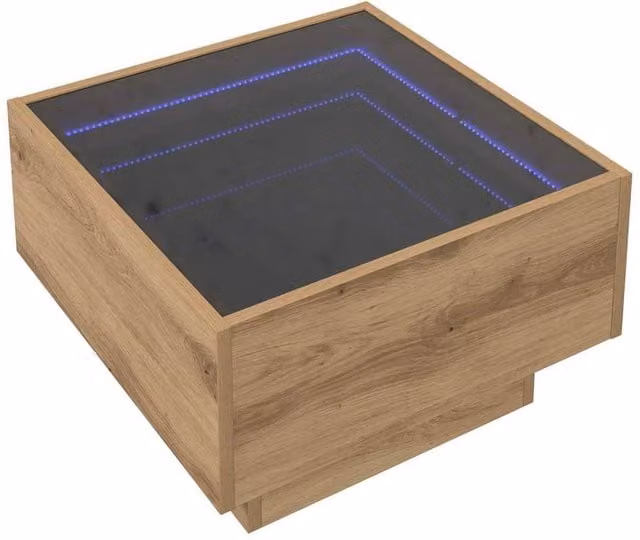 Berkfield Home Artisan Oak Coffee Table in Brown, W/D/H: 50 x 50 x 30 cm – 1