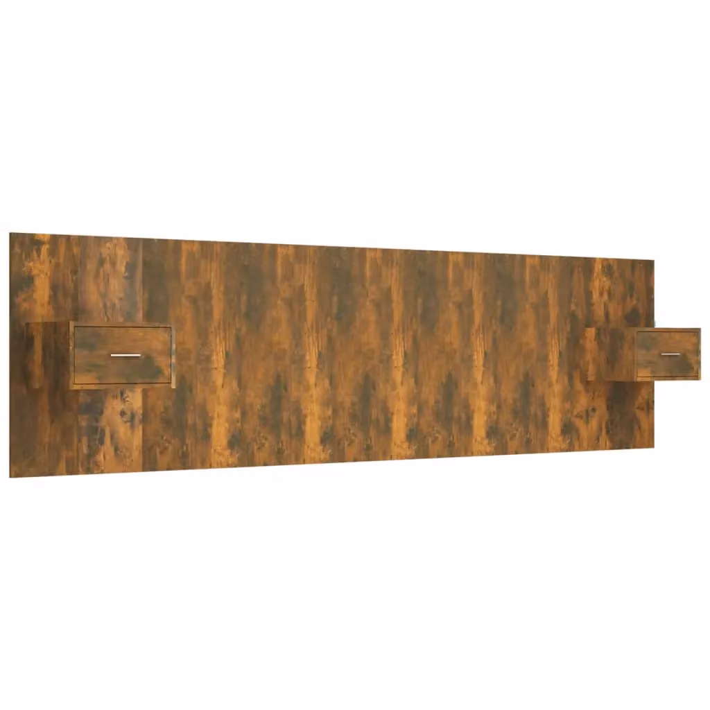 Berkfield Home Bed Headboard with Integrated Cabinets in Smoked Oak Brown Engineered Wood – 2
