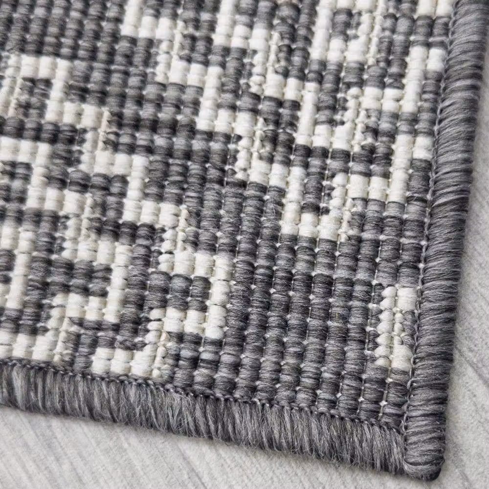 runrug Olmec Reversible Carpet Runner Rug in Grey, W: 60 cm x L: 150 cm – 2
