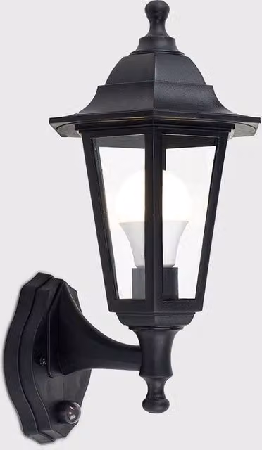 SPETLEK Black Outdoor Wall Lantern with PIR Motion Sensor and LED Bulb – 1