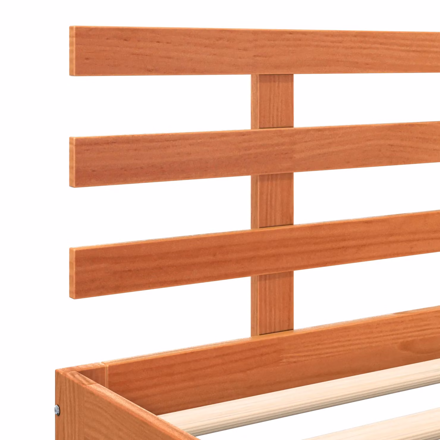 Berkfield Home Solid Wood Pine Bed Frame in Wax Brown, 200 x 200 cm – 3