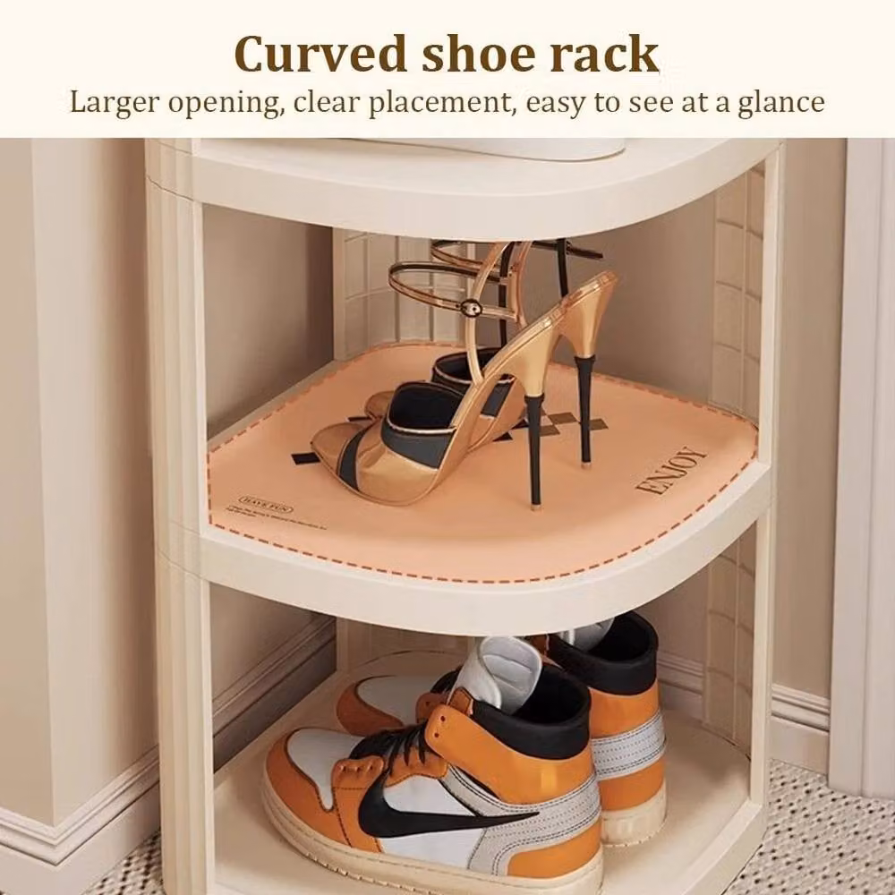 EONLION Tier Tall Freestanding Shoe Rack in Beige, W/D/H: 28 x 28 x 138 cm – 2