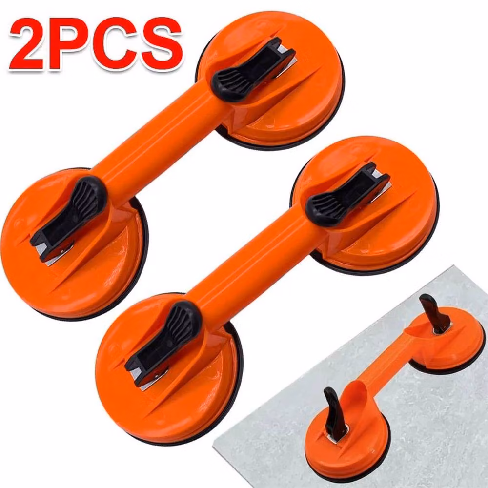 FLAVORA Double Vacuum Suction Cup Glass Lifter with 60 kg Capacity in Orange – 6