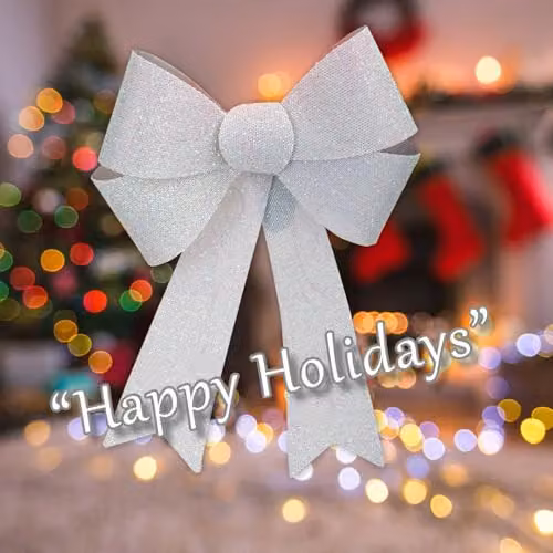 VFM e-Store Light Up Tinsel Christmas Bow Decoration, White, H 29 cm x W 43 cm x D 10 cm – 4