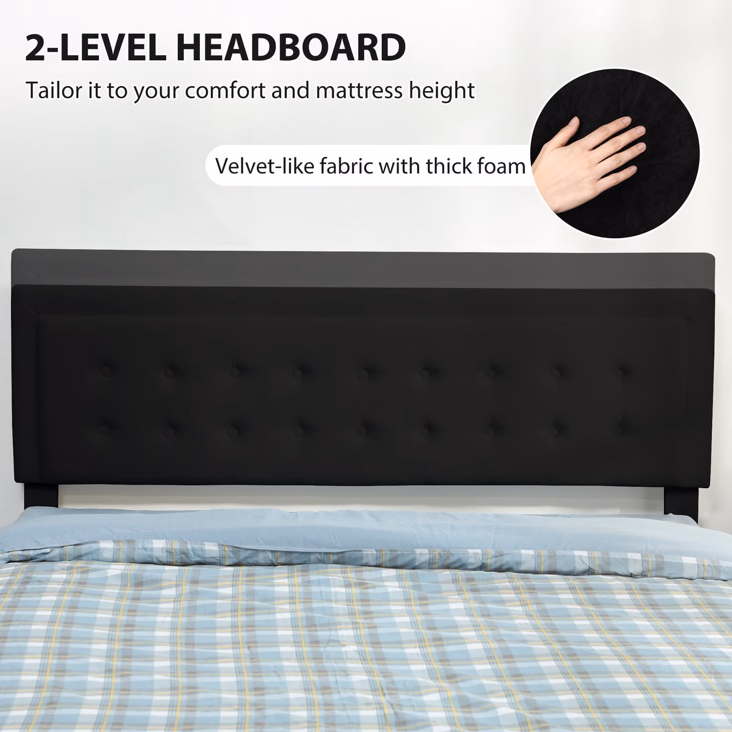 HOMCOM King Size Velvet Ottoman Bed Frame with Lift Up Base and Front Drawer, Black, W/D/H: 180 x 200 x 157.5 cm – 5