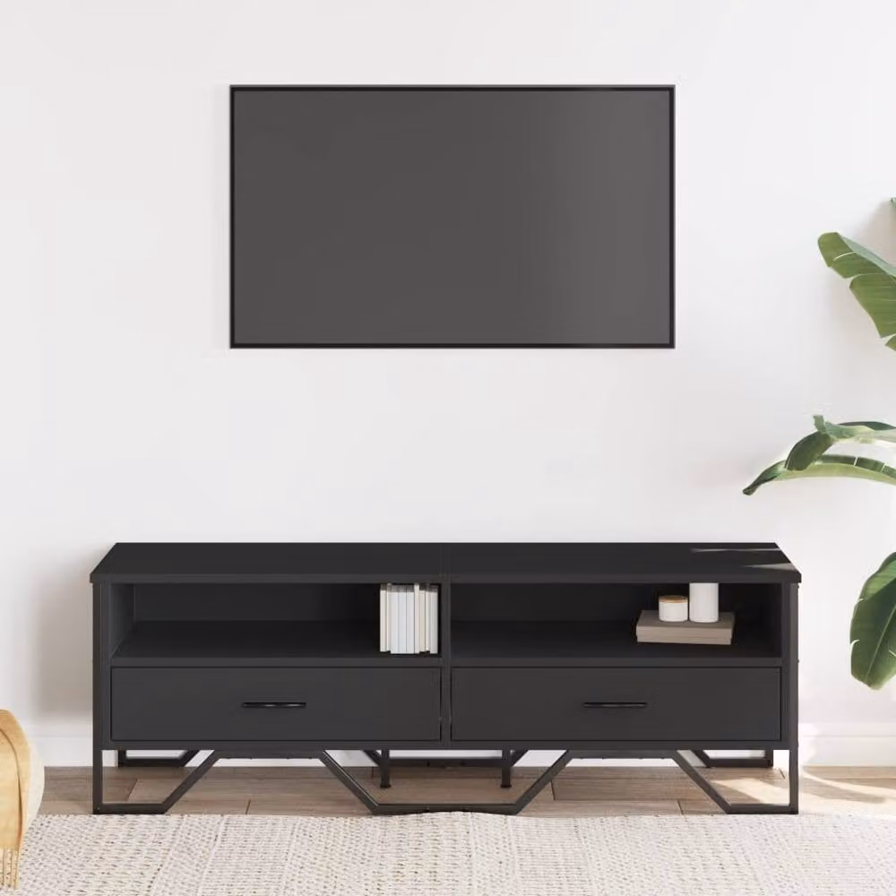 Berkfield Home Industrial TV Cabinet in Black, W/D/H: 122 x 34 x 41 cm – 3