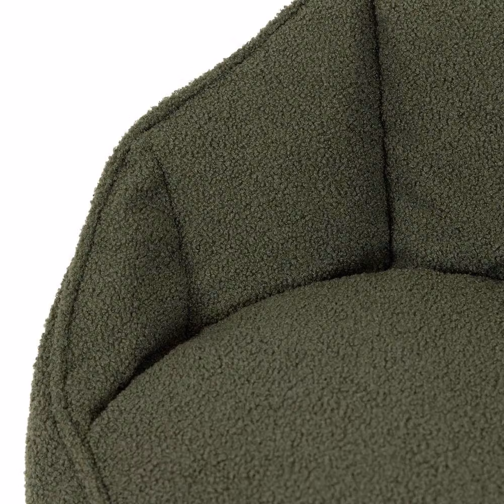 ICON Boucle Sirena Accent Chair and Footstool Bundle in Green – 5