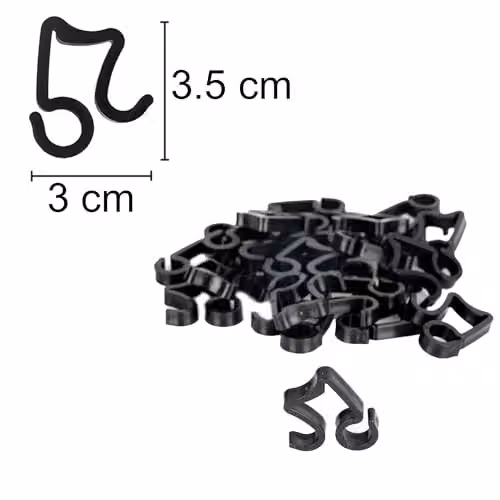 Shatchi 24-Piece Black Plastic Gutter Hooks for Outdoor LED String and Rope Lights – 3