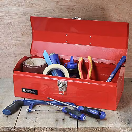 Faithfull Red Metal Barn Toolbox, W: 42 cm – 2