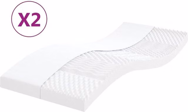 Berkfield Home Comfort Foam Mattresses, 2 Pack, White, W/D/H: 90 x 190 cm