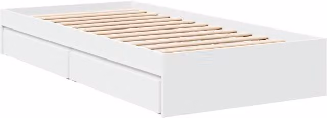 Berkfield Home Modern Bed Frame with Drawers in White, W/D/H: 100 x 200 cm – 1