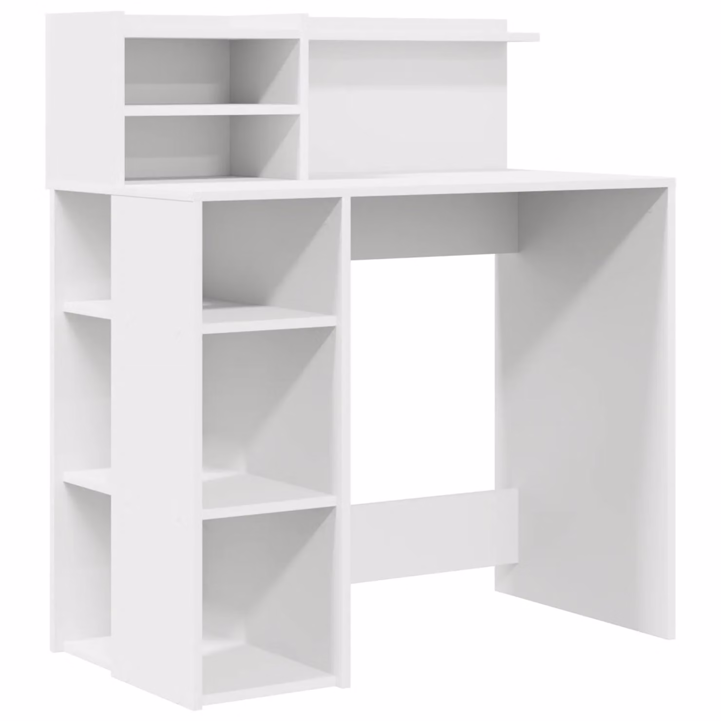 Berkfield Modern White Writing Desk with Storage, W/D/H: 90 x 48 x 101.5 cm – 2