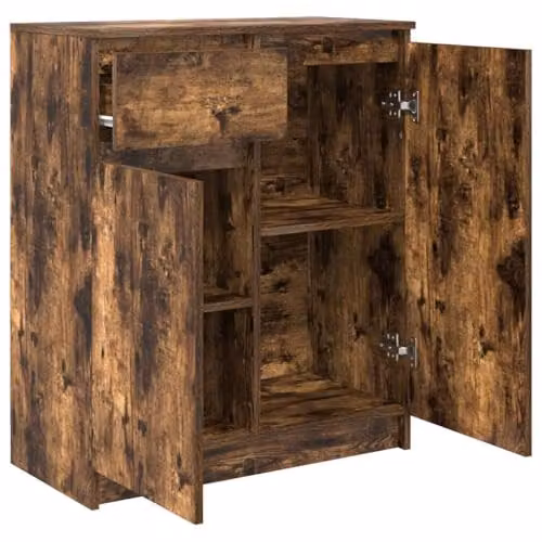 vidaXL Modern Sideboard with Drawer in Smoked Oak Brown, W/D/H: 71 x 35 x 84 cm – 7