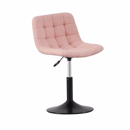MCC Direct Drake Height Adjustable Swivel Dressing Table Chair with Footrest and Metal Base in Pink