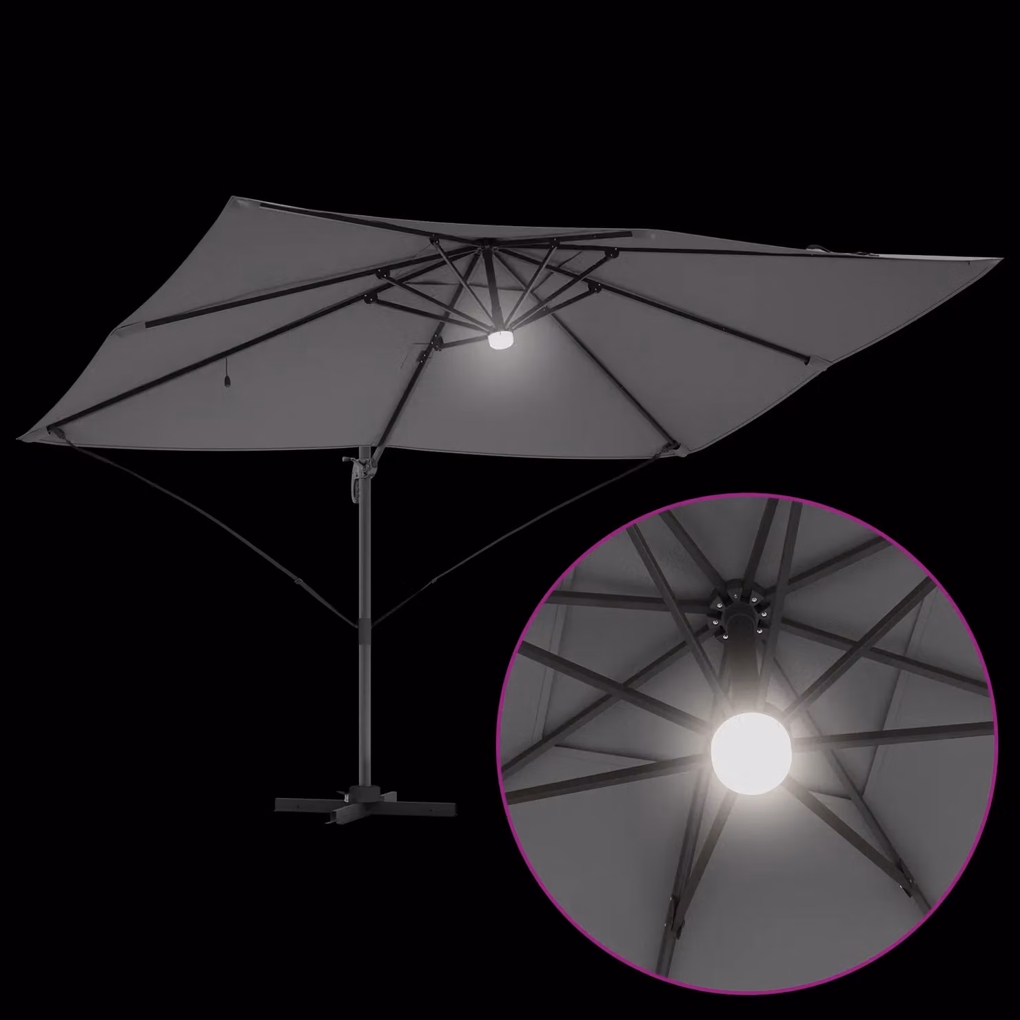 Berkfield Home Cantilever Umbrella in Anthracite Polyester – 4